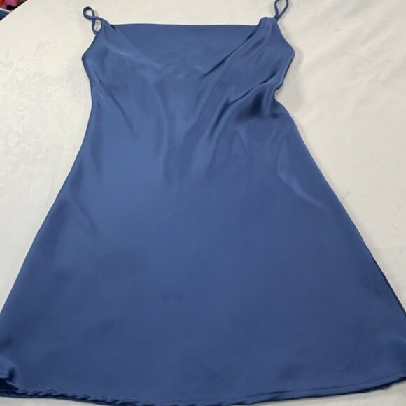 Satin Slip Dress Intimate Sleepwear Pretty‎ is Power Blue Women’s Size Medium - Picture 12 of 15